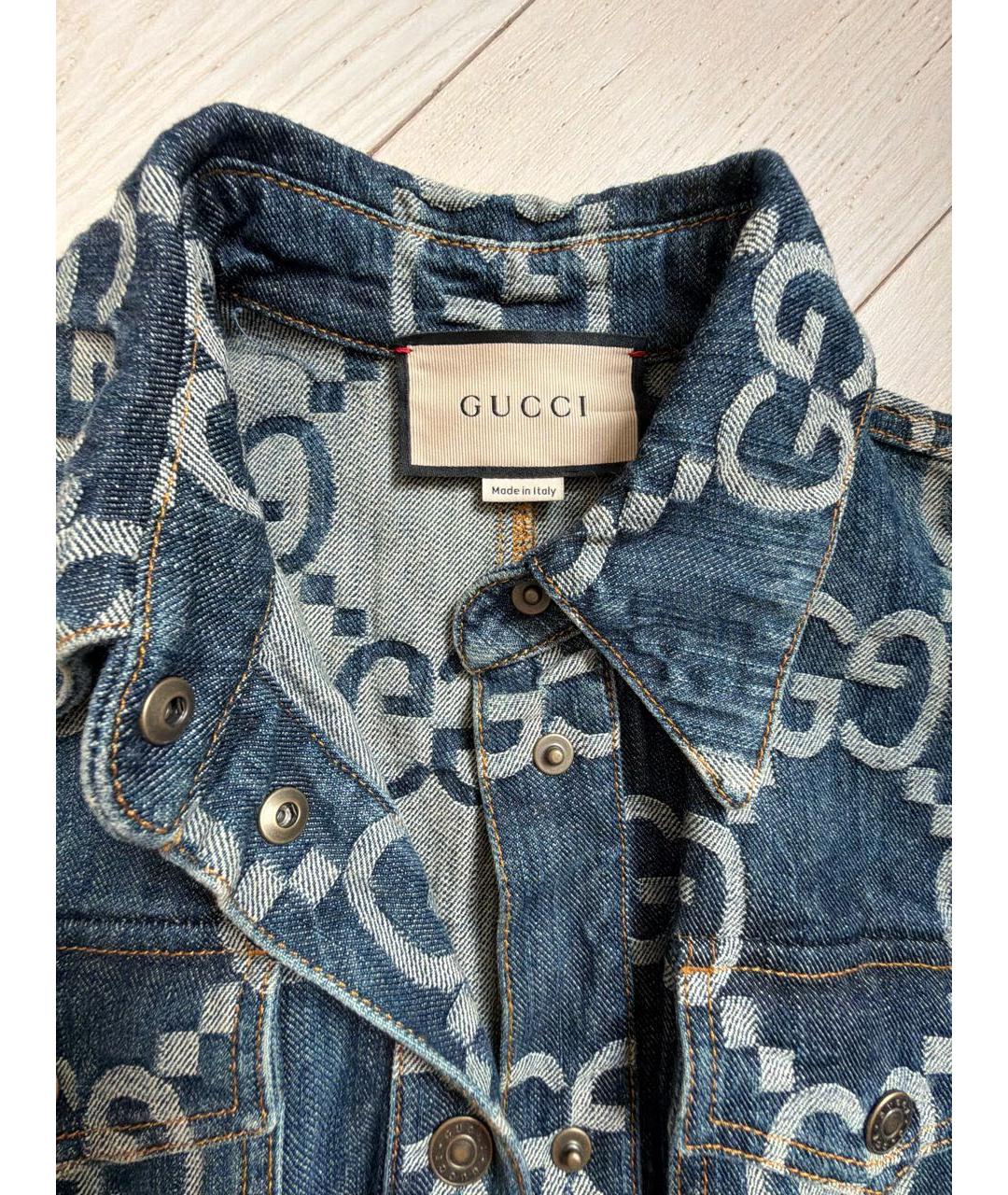 GUCCI Синий деним комбинезон, фото 3