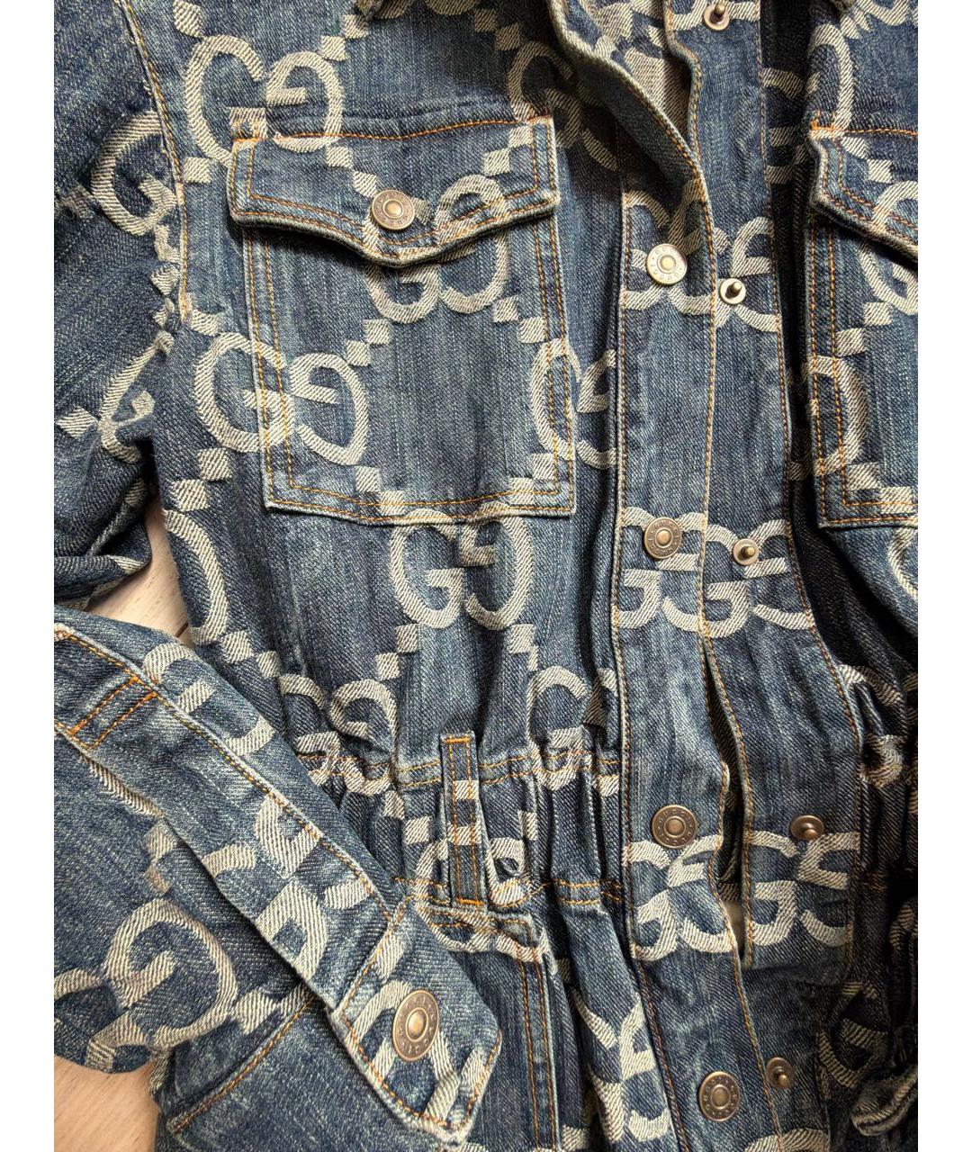 GUCCI Синий деним комбинезон, фото 4