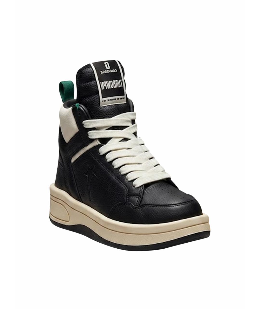 RICK OWENS DRKSHDW Черные кожаные высокие кроссовки / кеды, фото 1