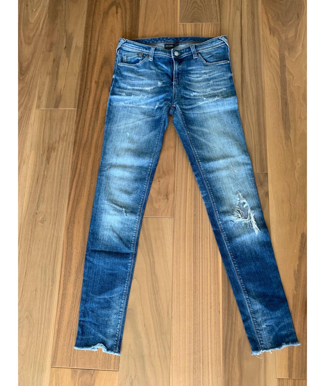ARMANI JEANS Синие хлопковые джинсы слим, фото 9