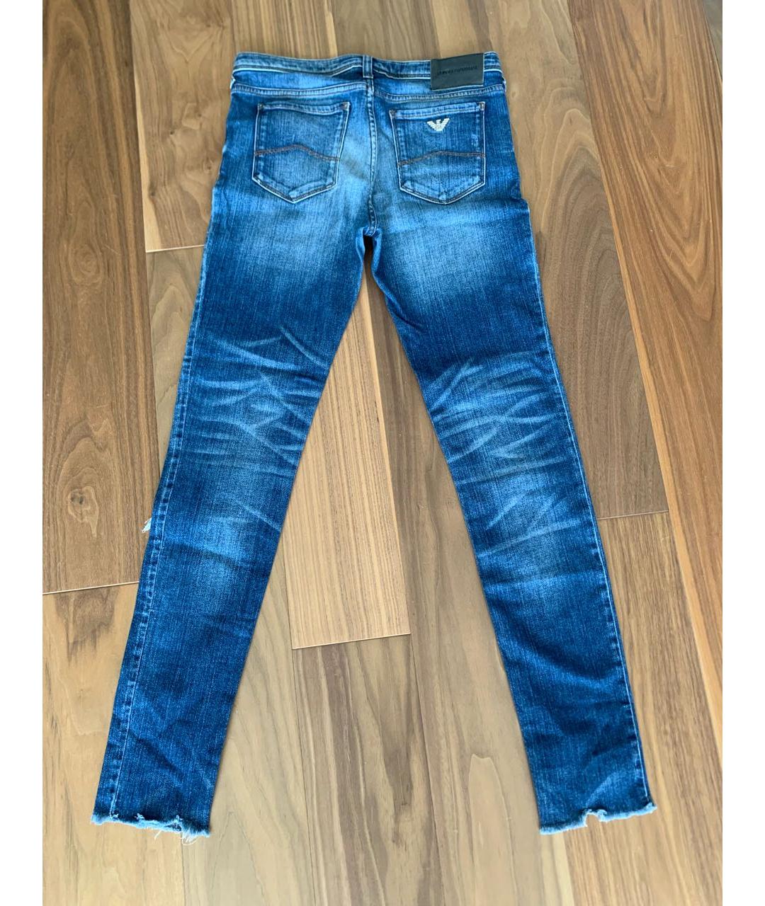 ARMANI JEANS Синие хлопковые джинсы слим, фото 2