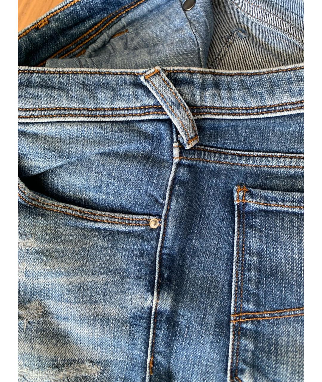 ARMANI JEANS Синие хлопковые джинсы слим, фото 6