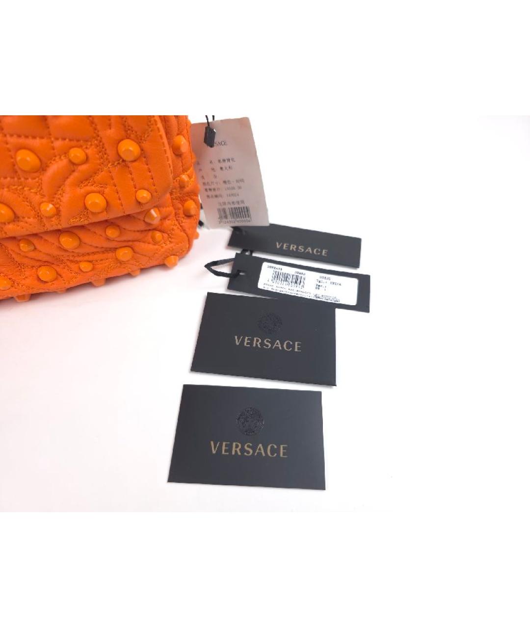 VERSACE Оранжевая кожаная сумка через плечо, фото 3