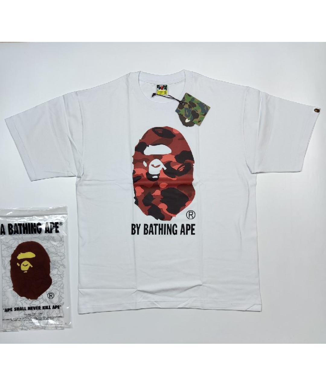 A BATHING APE Белая хлопковая футболка, фото 6