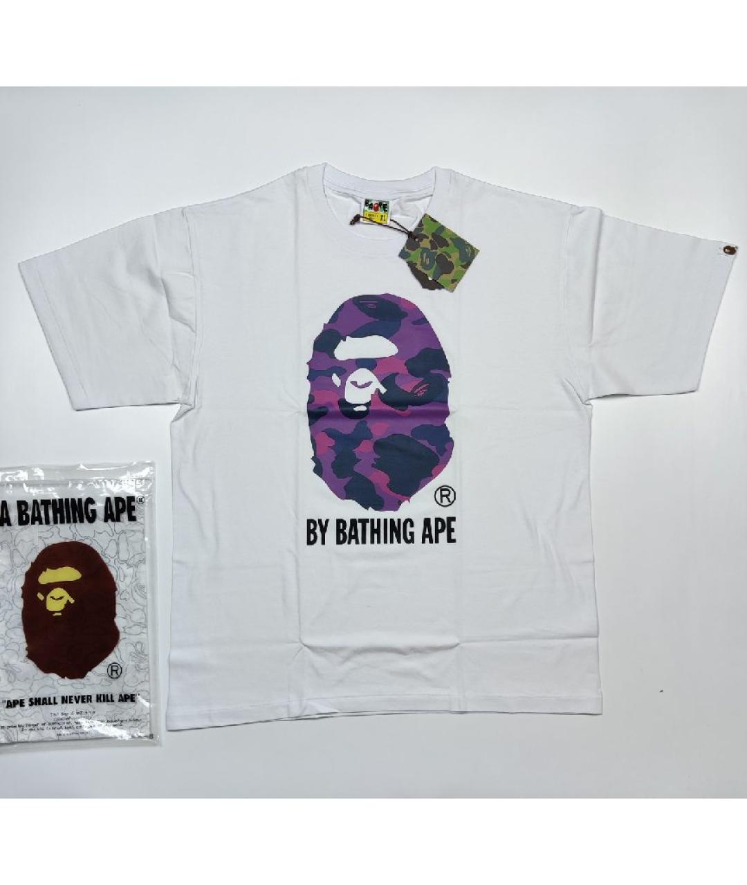 A BATHING APE Белая хлопковая футболка, фото 6
