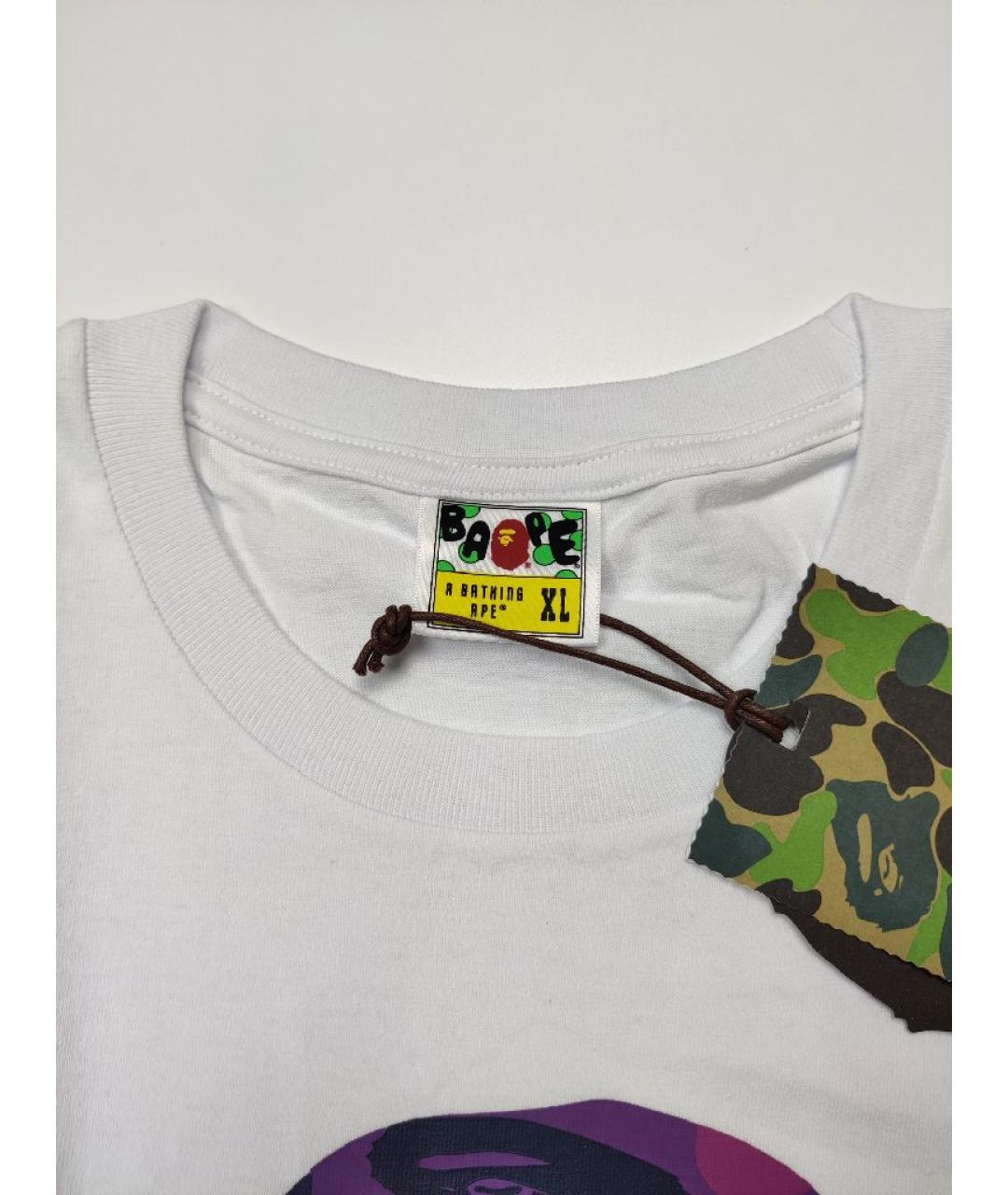 A BATHING APE Белая хлопковая футболка, фото 3
