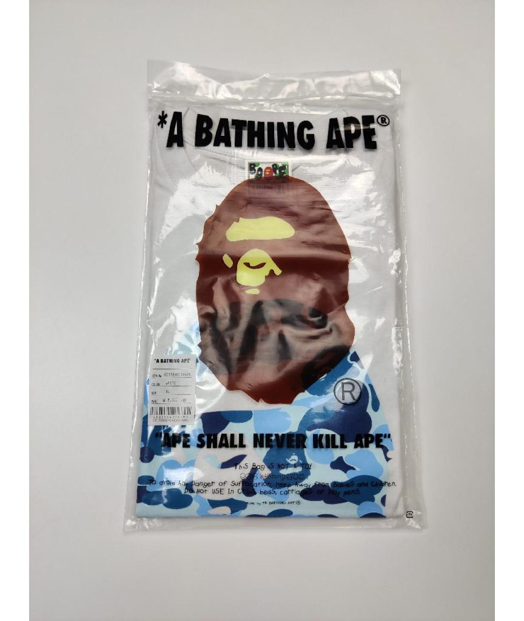 A BATHING APE Белая хлопковая футболка, фото 5