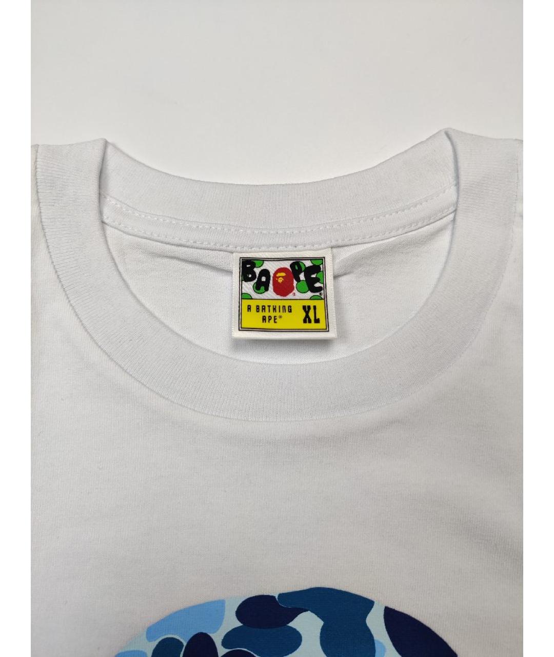 A BATHING APE Белая хлопковая футболка, фото 3