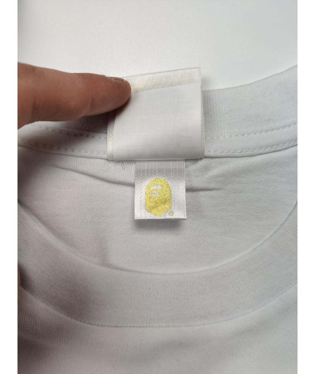 A BATHING APE Белая хлопковая футболка, фото 4