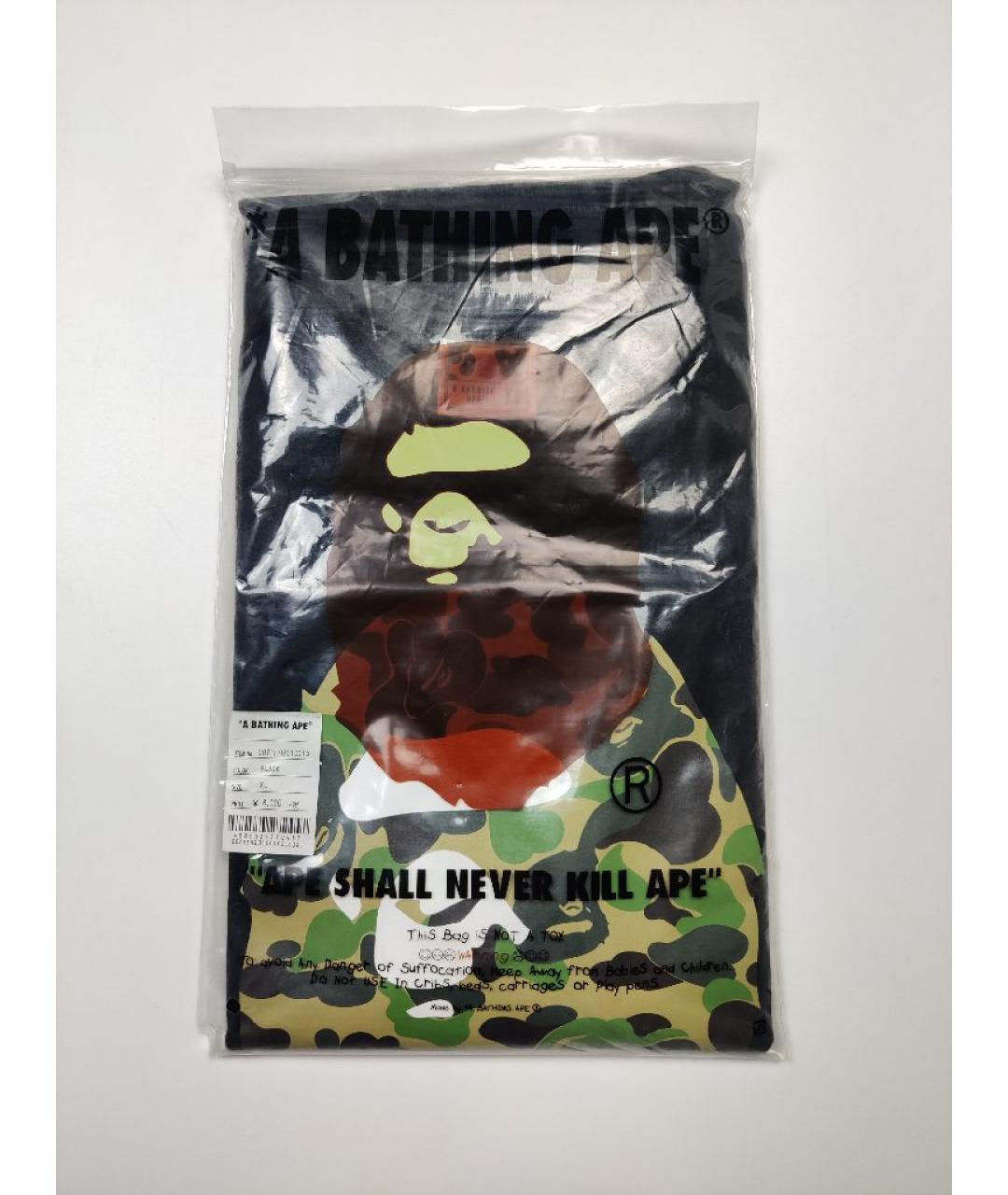 A BATHING APE Черная хлопковая футболка, фото 5