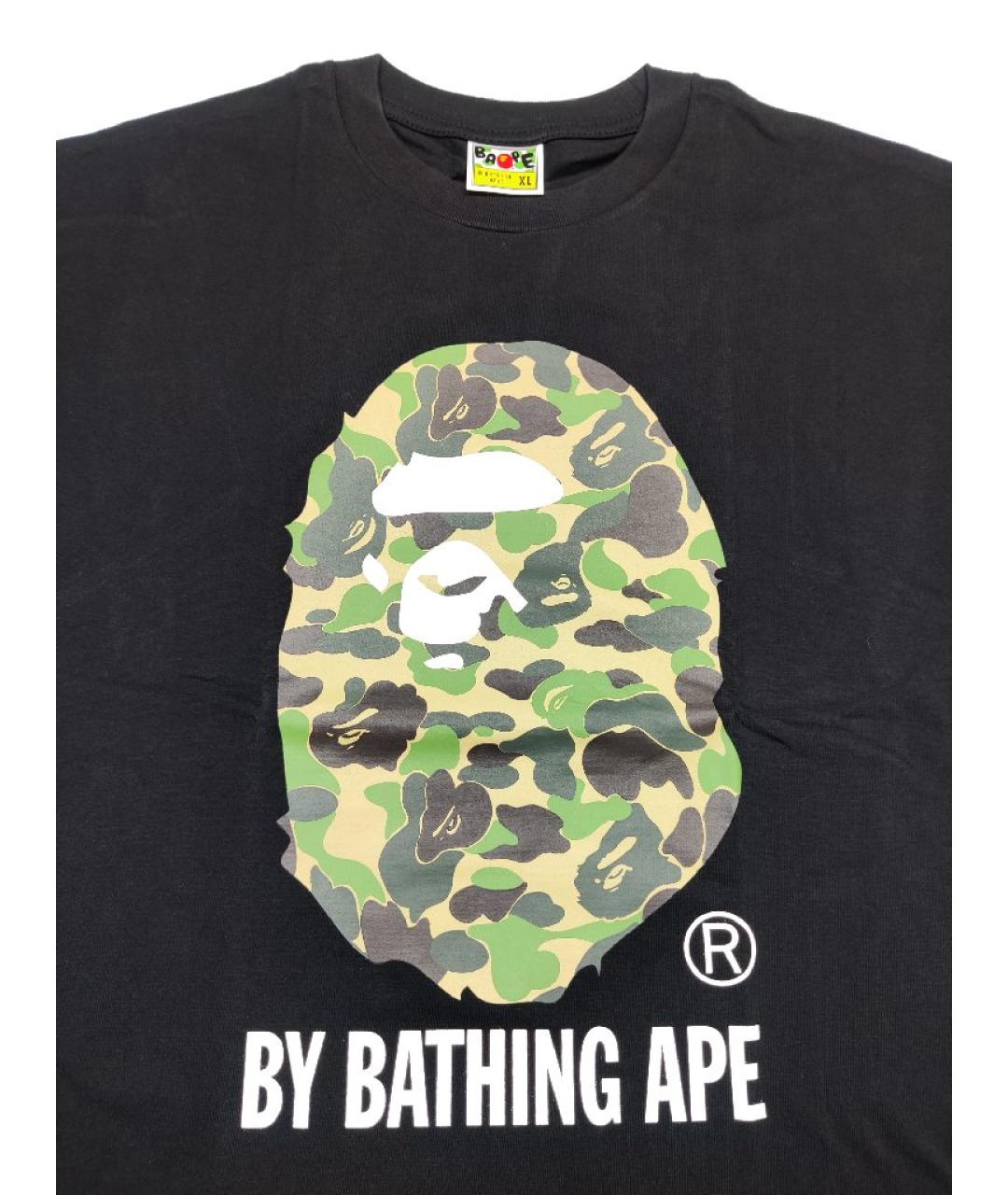 A BATHING APE Черная хлопковая футболка, фото 2