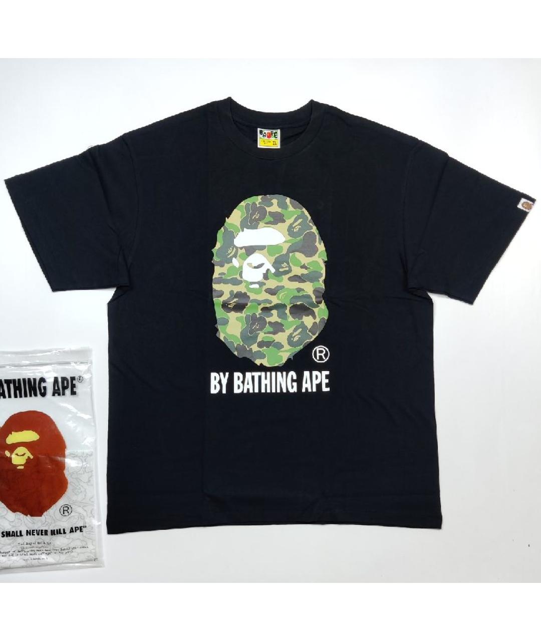 A BATHING APE Черная хлопковая футболка, фото 6
