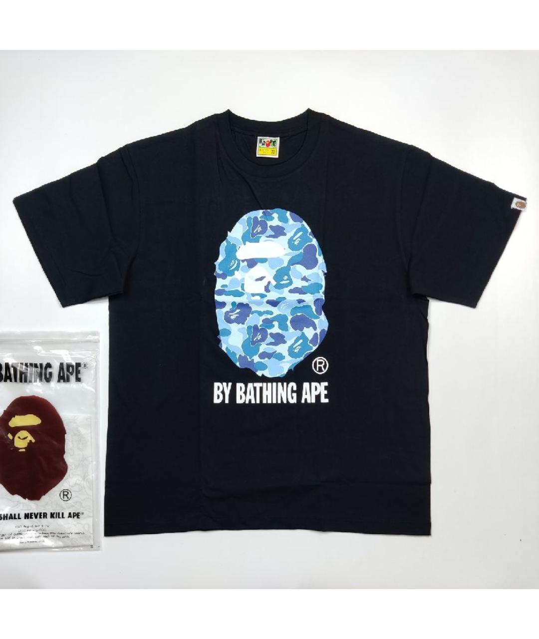 A BATHING APE Черная хлопковая футболка, фото 6