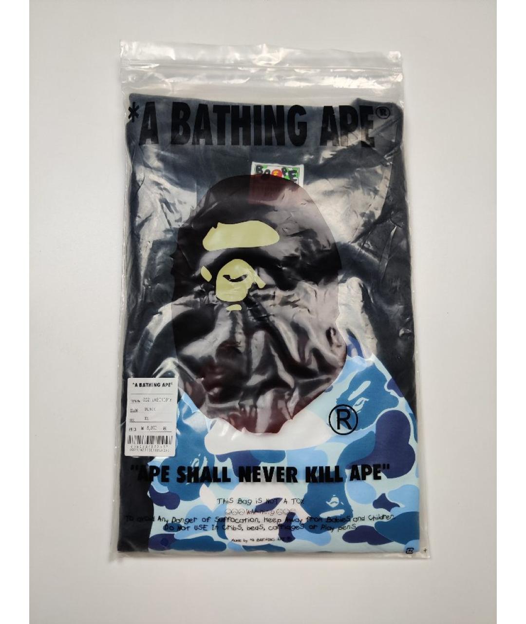 A BATHING APE Черная хлопковая футболка, фото 5