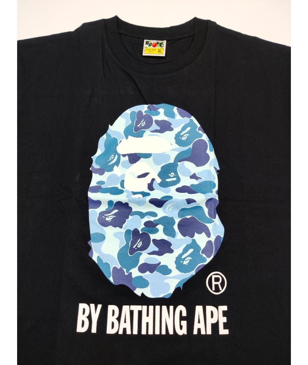 A BATHING APE Черная хлопковая футболка, фото 2