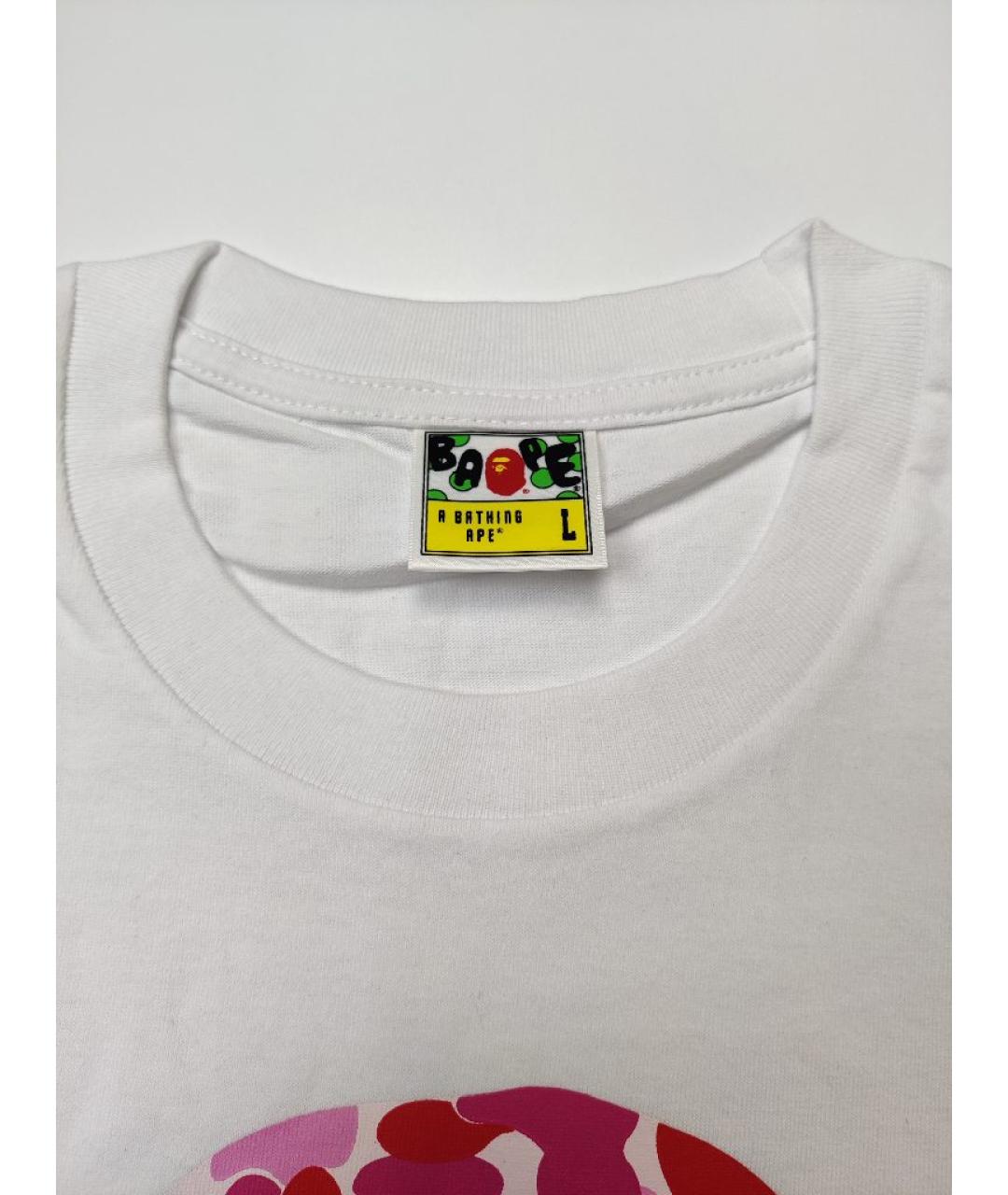 A BATHING APE Белая хлопковая футболка, фото 3