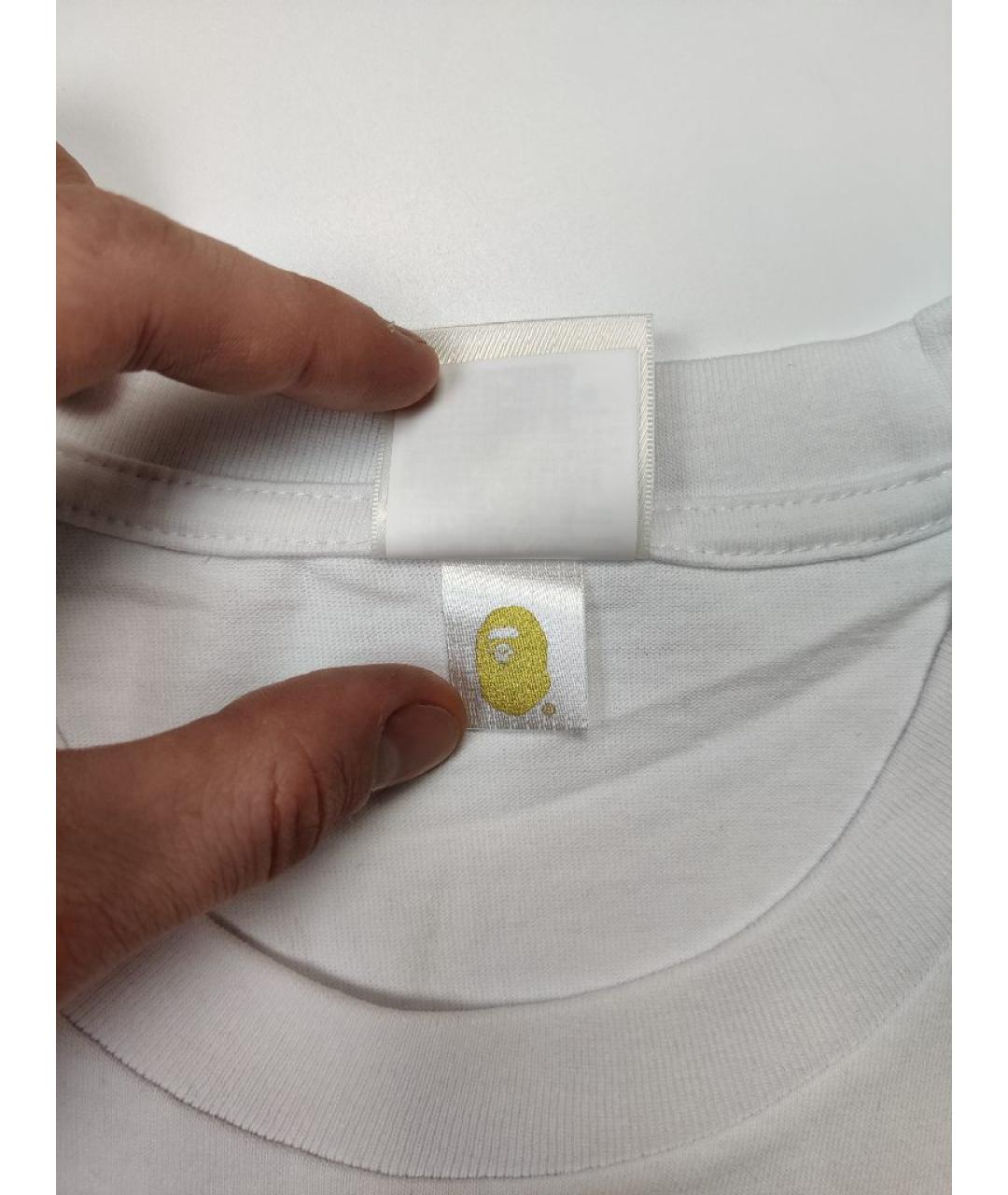 A BATHING APE Белая хлопковая футболка, фото 4