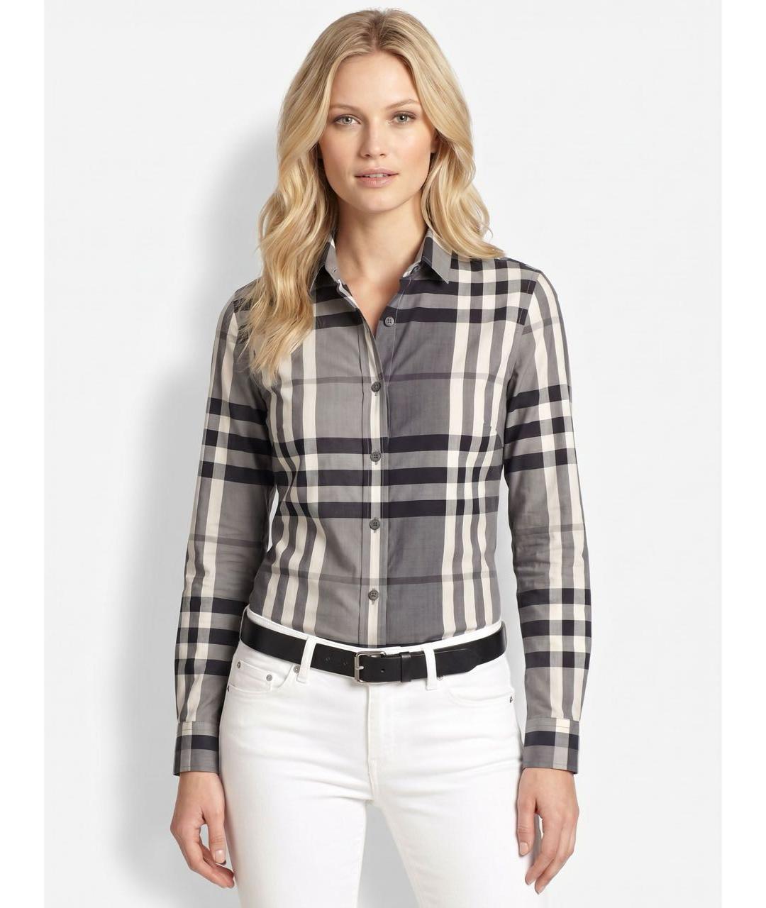 BURBERRY Серая хлопковая рубашка, фото 4