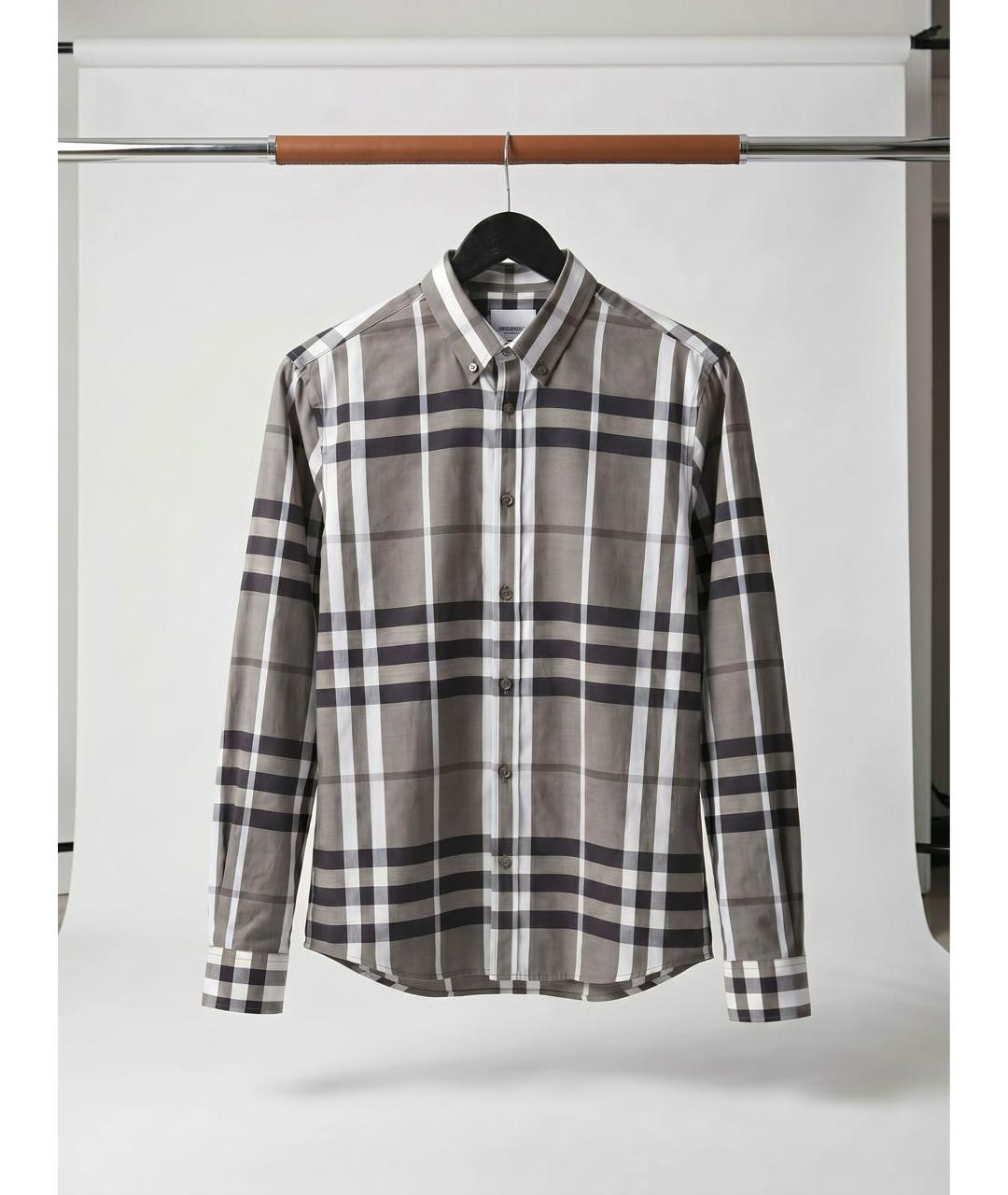 BURBERRY Серая хлопковая рубашка, фото 2