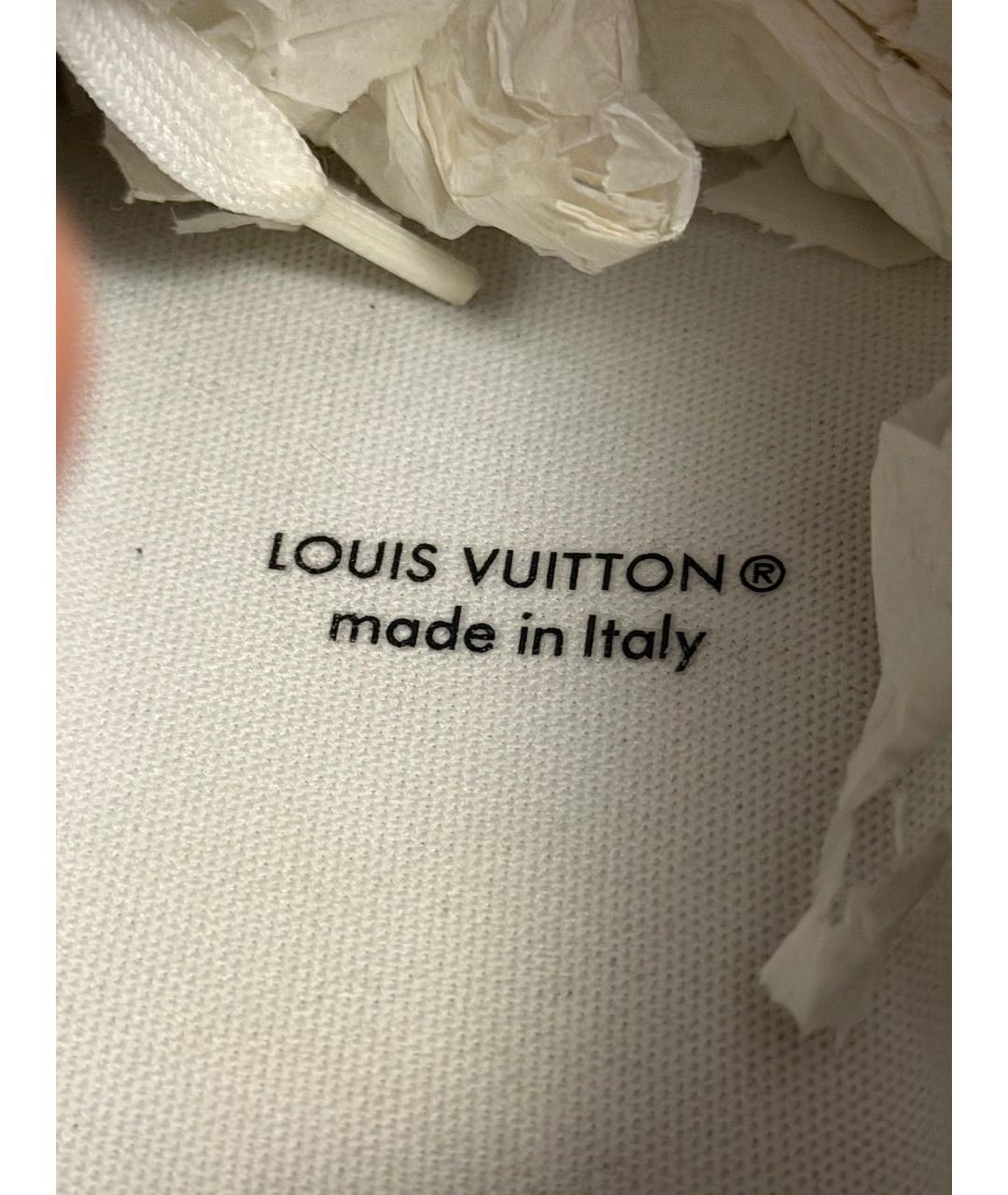 LOUIS VUITTON Белые кожаные низкие кроссовки / кеды, фото 3