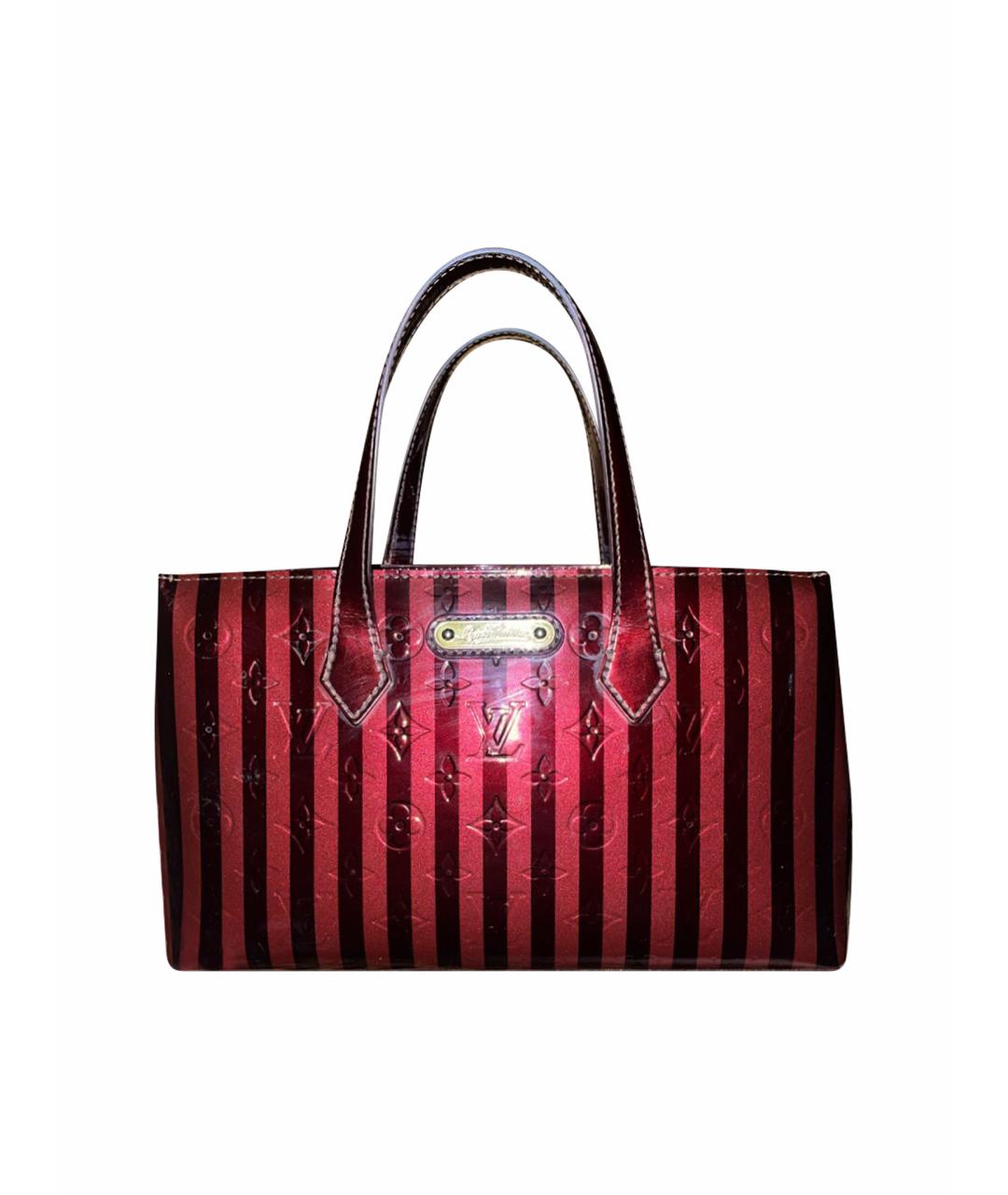 LOUIS VUITTON Бордовая сумка с короткими ручками из лакированной кожи, фото 1