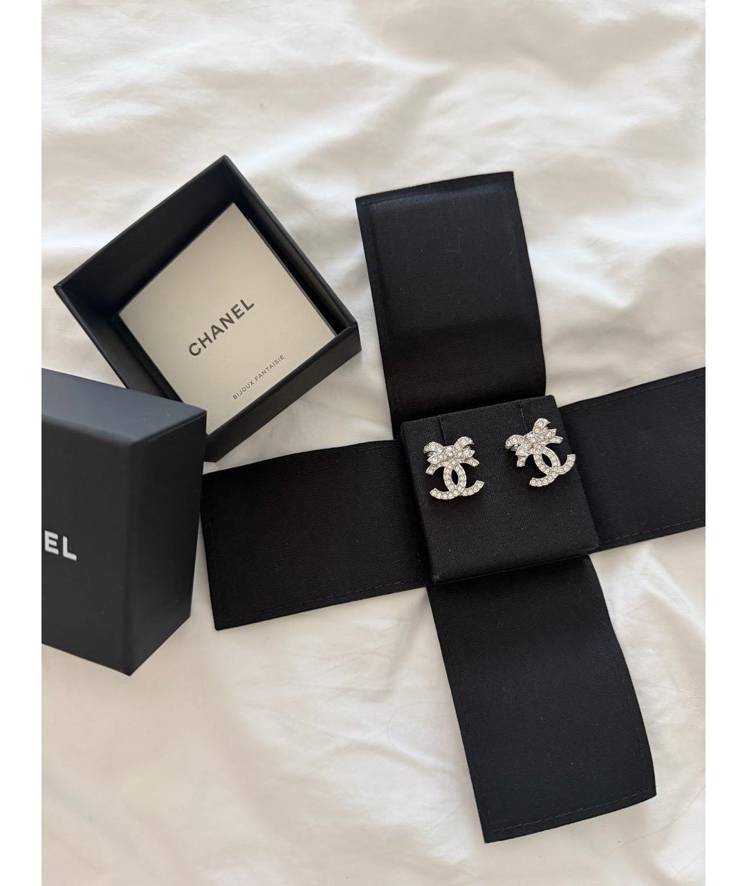 CHANEL Серебряные металлические серьги, фото 2