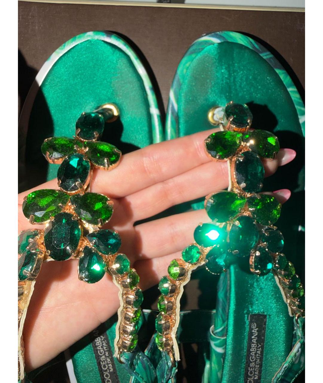 DOLCE&GABBANA Зеленые босоножки, фото 3