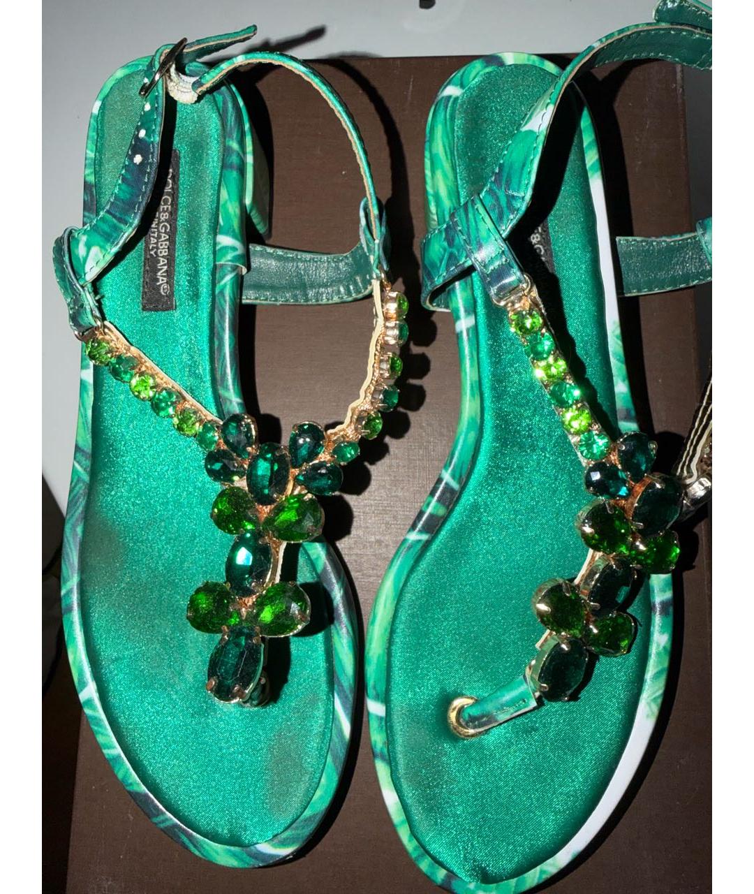 DOLCE&GABBANA Зеленые босоножки, фото 2
