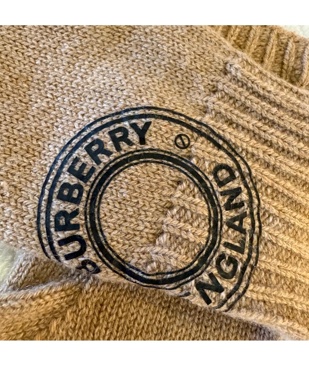 BURBERRY Бежевые кашемировые перчатки, фото 3