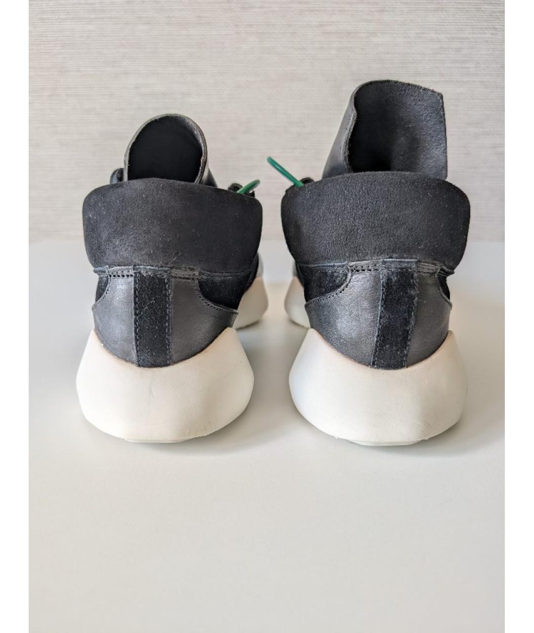 RICK OWENS Черные кожаные кроссовки, фото 5