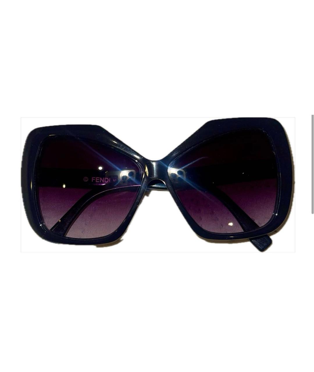FENDI Черные пластиковые солнцезащитные очки, фото 4