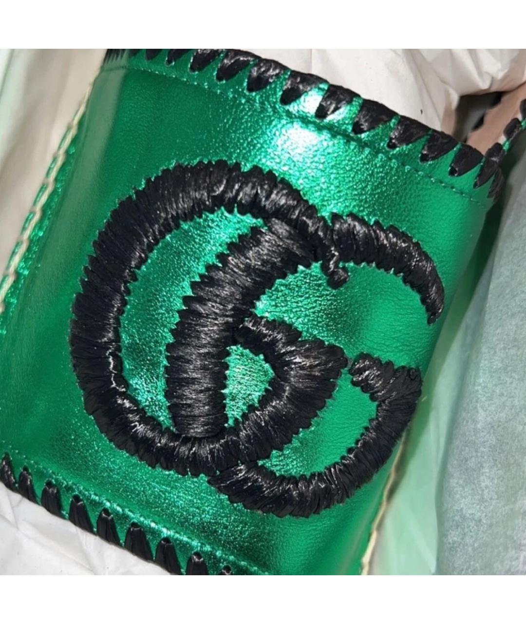 GUCCI Зеленые кожаные сандалии, фото 3