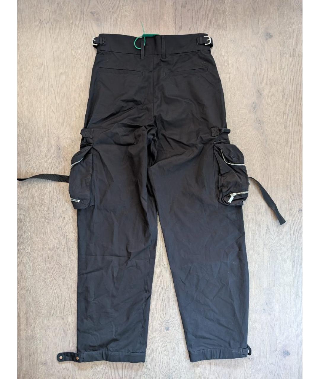 OFF-WHITE Черные хлопковые повседневные брюки, фото 3