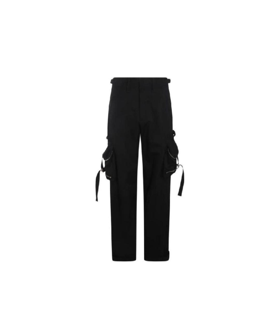OFF-WHITE Черные хлопковые повседневные брюки, фото 9