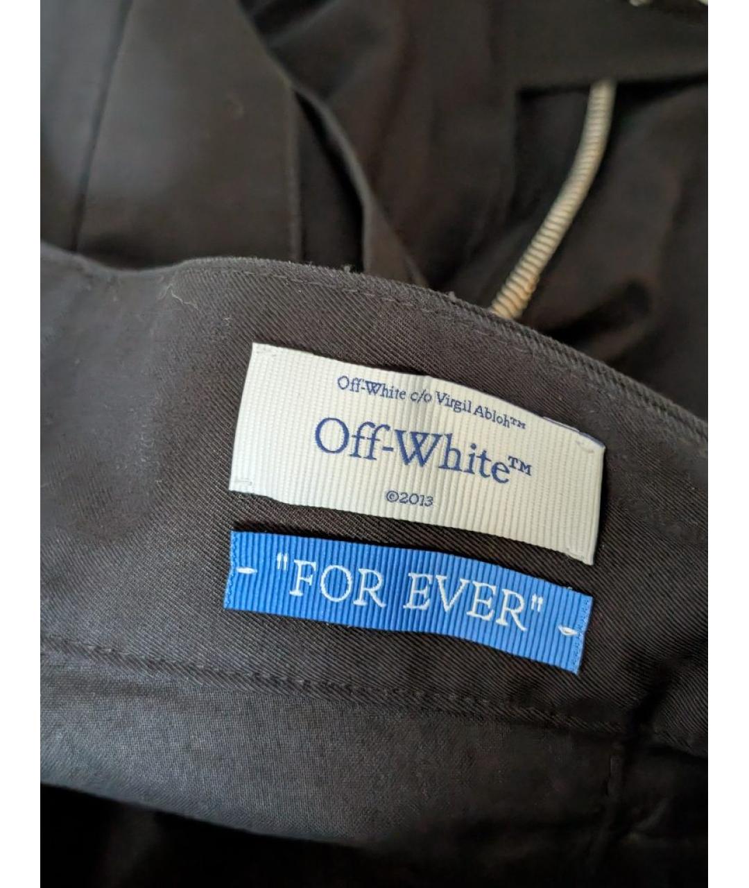 OFF-WHITE Черные хлопковые повседневные брюки, фото 5