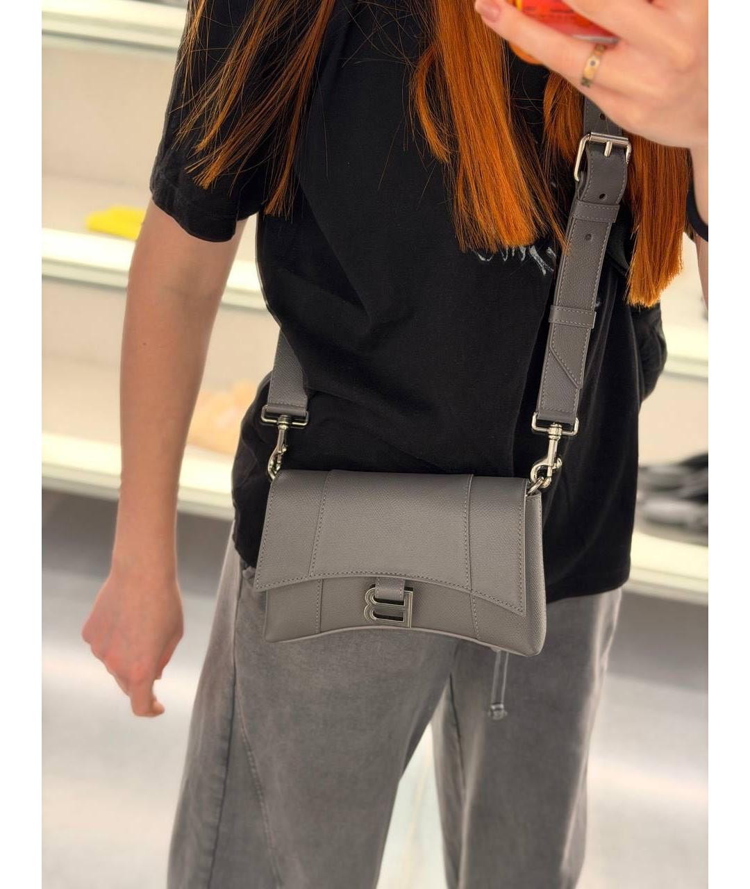 BALENCIAGA Черная кожаная сумка через плечо, фото 3