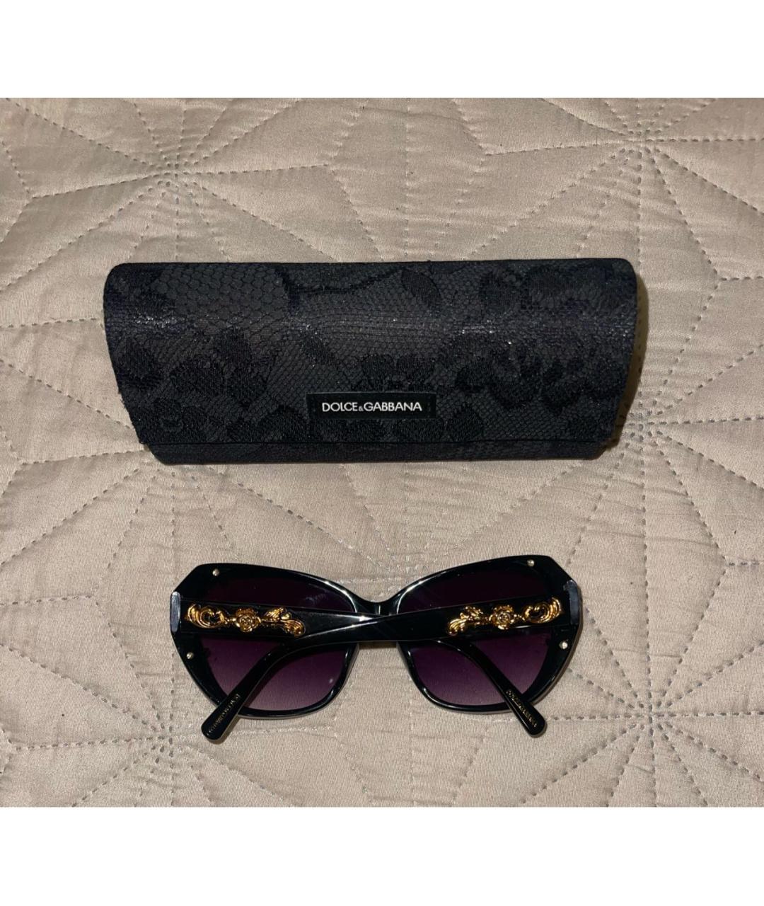 DOLCE&GABBANA Черные пластиковые солнцезащитные очки, фото 3
