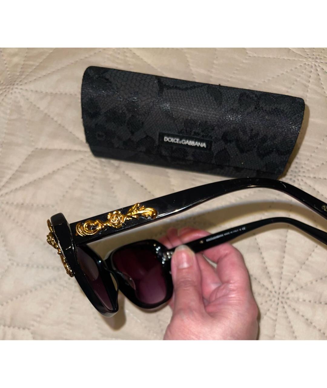 DOLCE&GABBANA Черные пластиковые солнцезащитные очки, фото 4