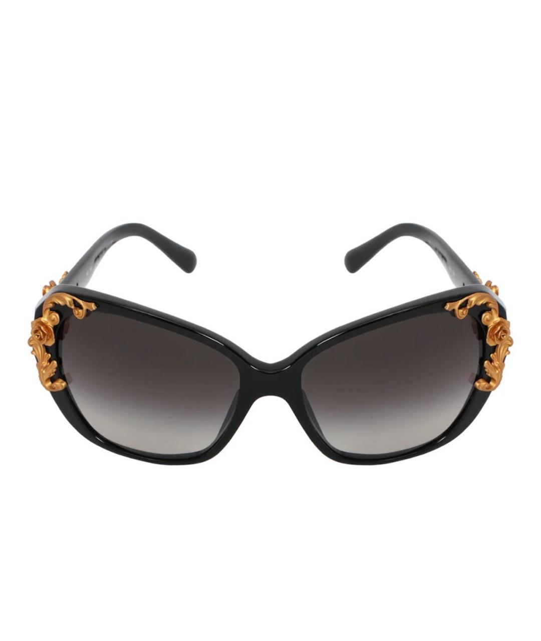 DOLCE&GABBANA Черные пластиковые солнцезащитные очки, фото 1