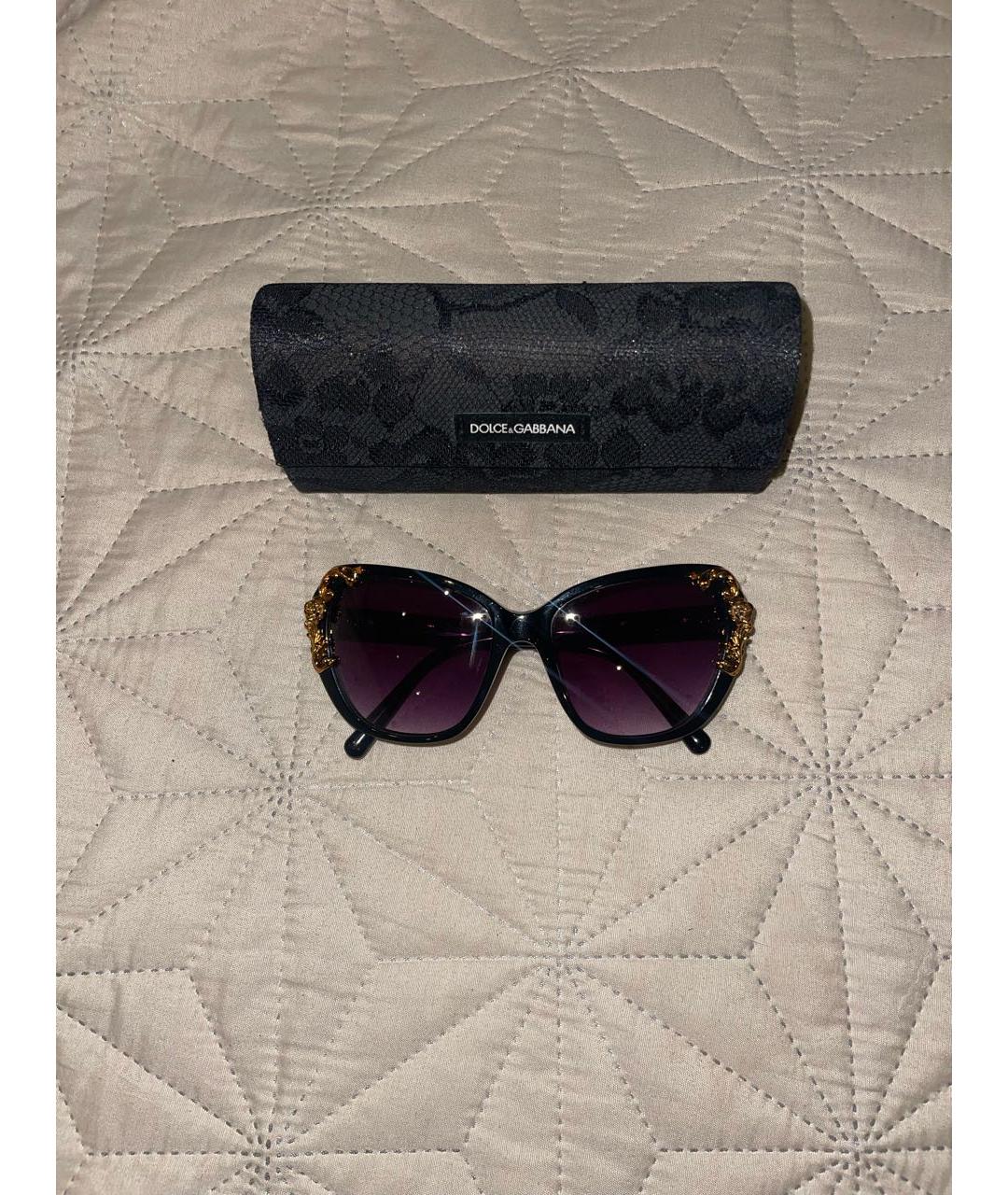 DOLCE&GABBANA Черные пластиковые солнцезащитные очки, фото 2