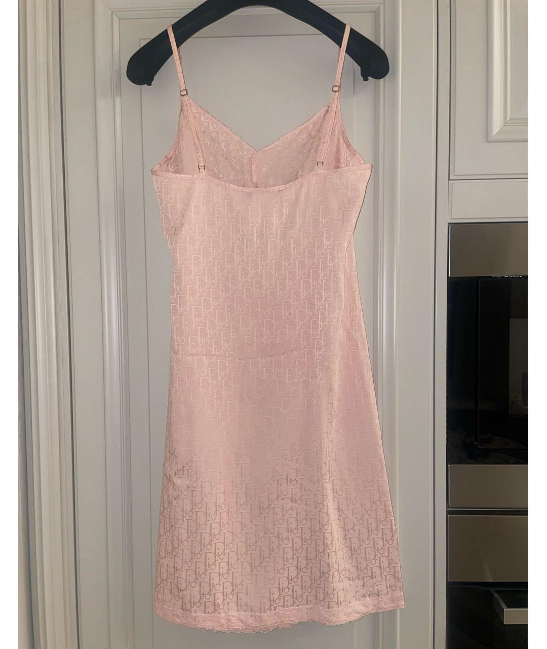 CHRISTIAN DIOR Розовое ацетатное платье, фото 2