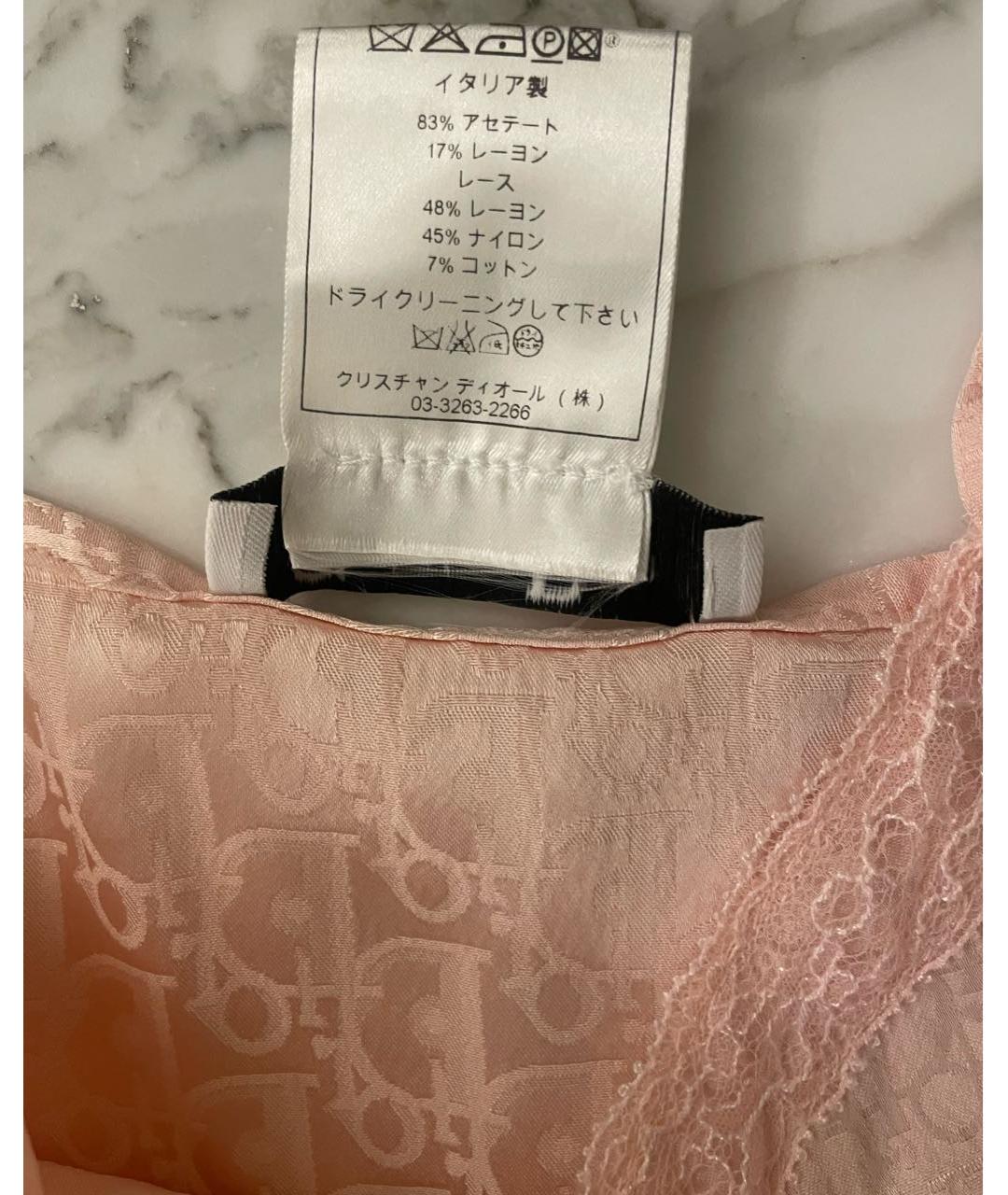 CHRISTIAN DIOR Розовое ацетатное платье, фото 4