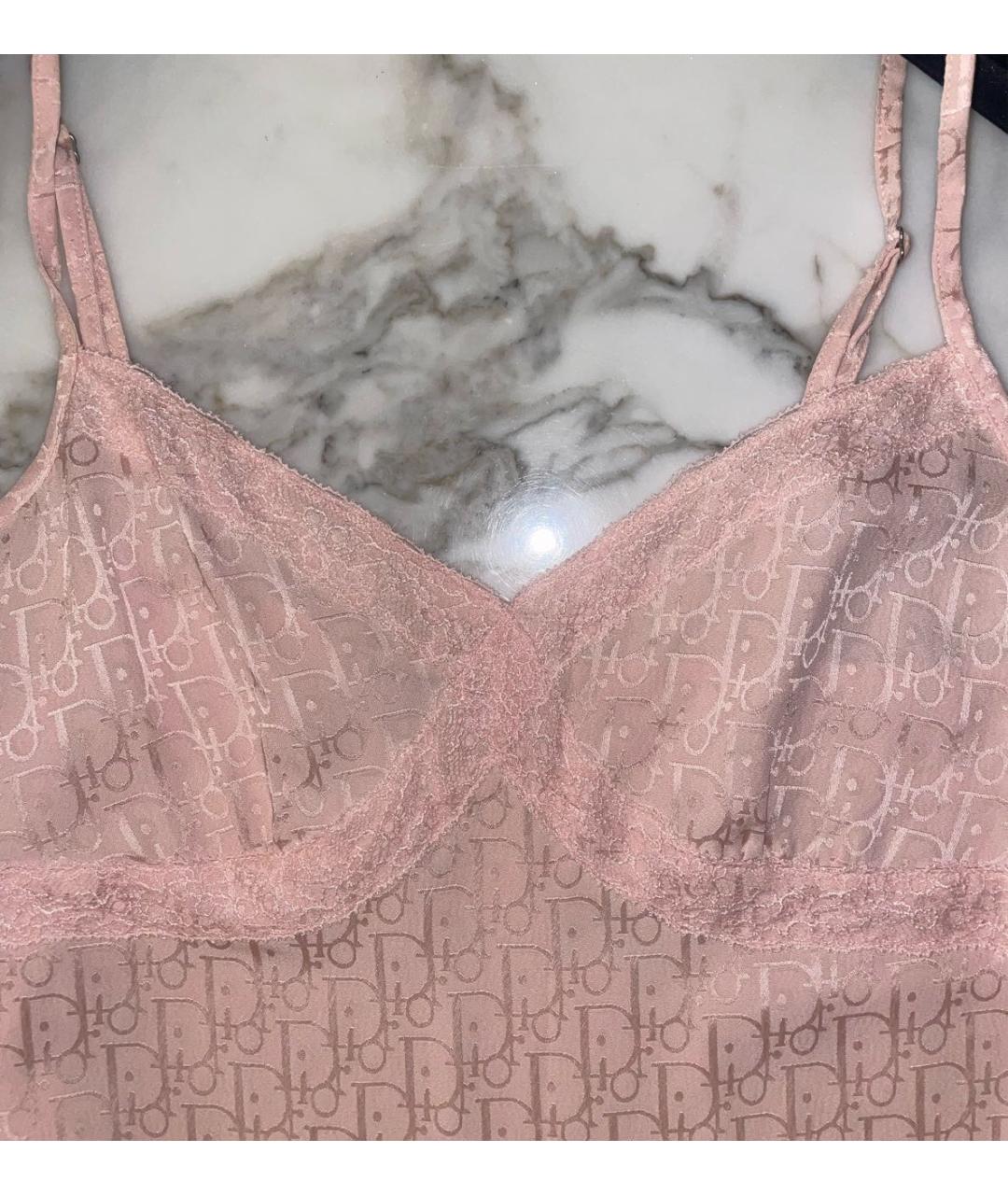 CHRISTIAN DIOR Розовое ацетатное платье, фото 5