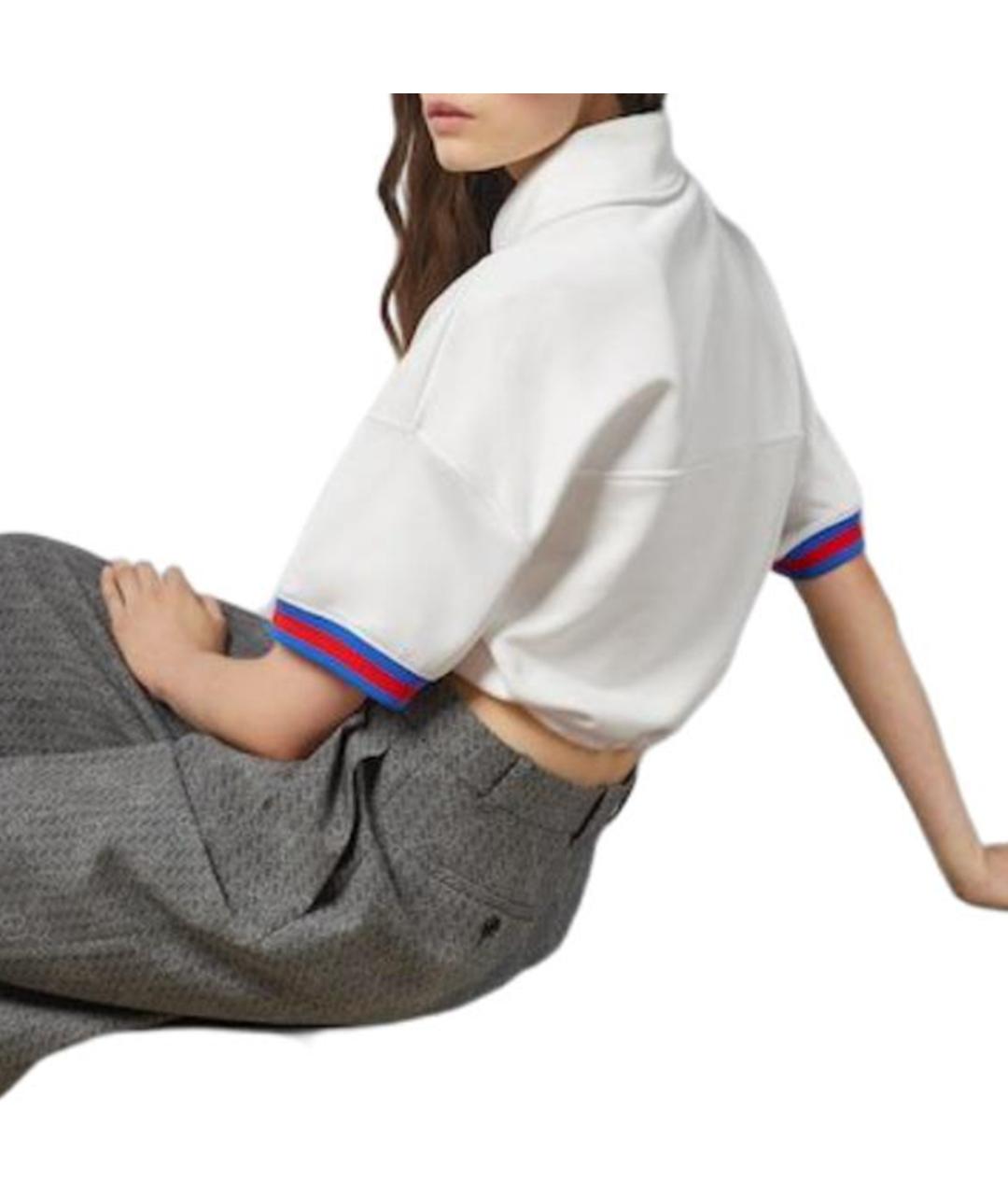 GUCCI Белая хлопковая футболка, фото 4