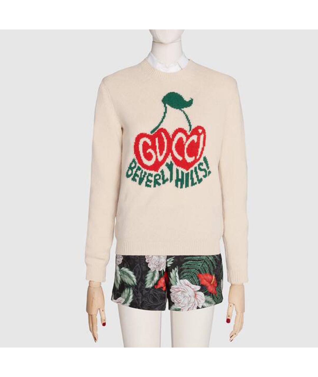 GUCCI Бежевый шерстяной джемпер / свитер, фото 5