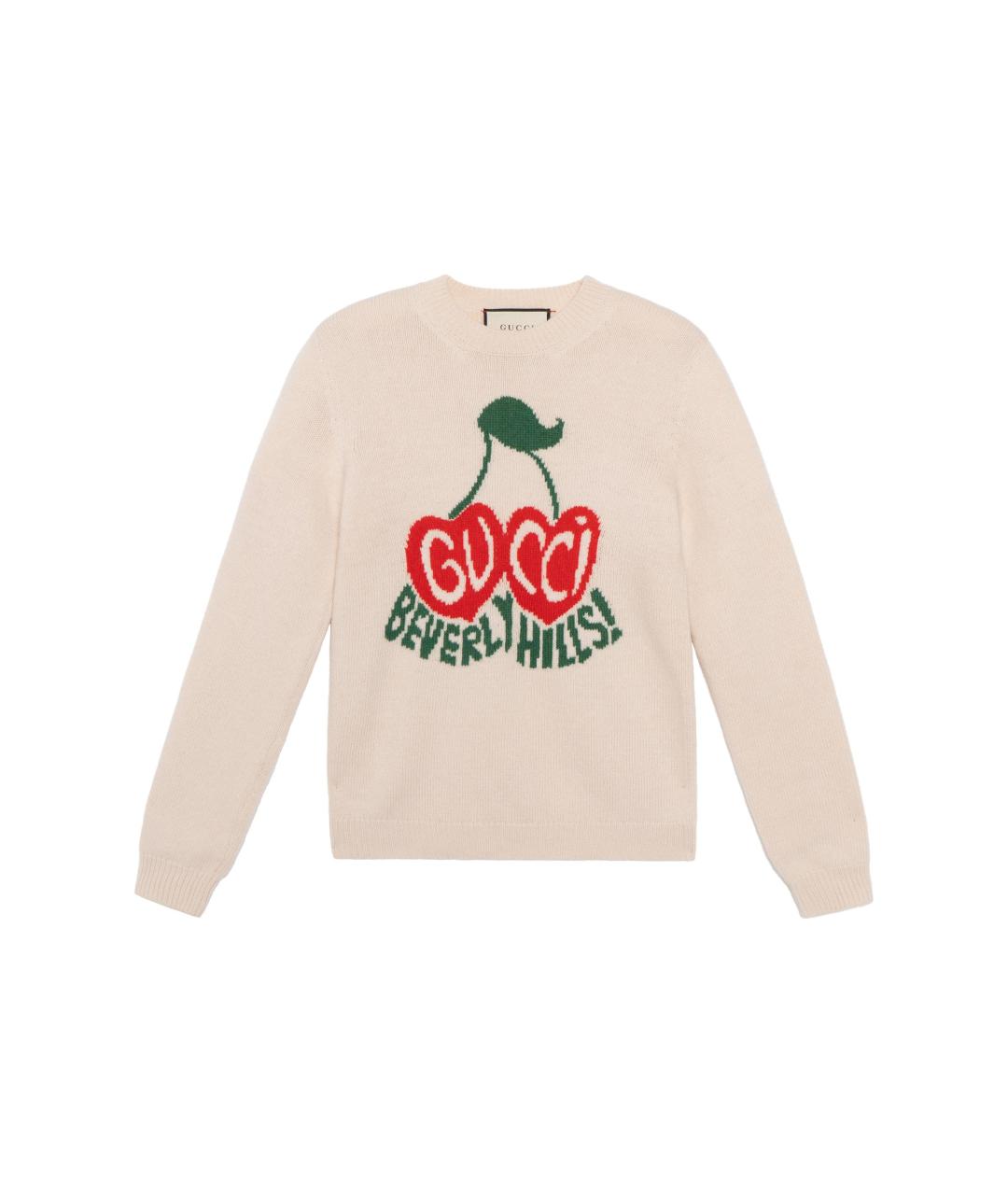 GUCCI Бежевый шерстяной джемпер / свитер, фото 1