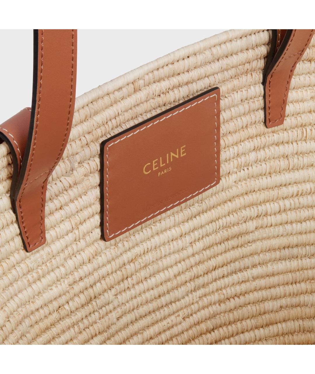 CELINE Коричневая кожаная пляжная сумка, фото 4