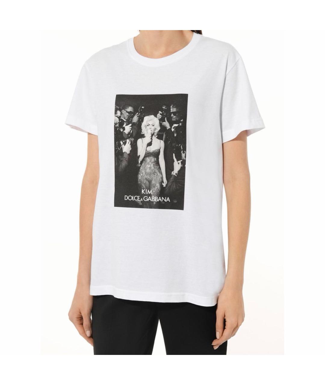 DOLCE&GABBANA Белая хлопковая футболка, фото 2