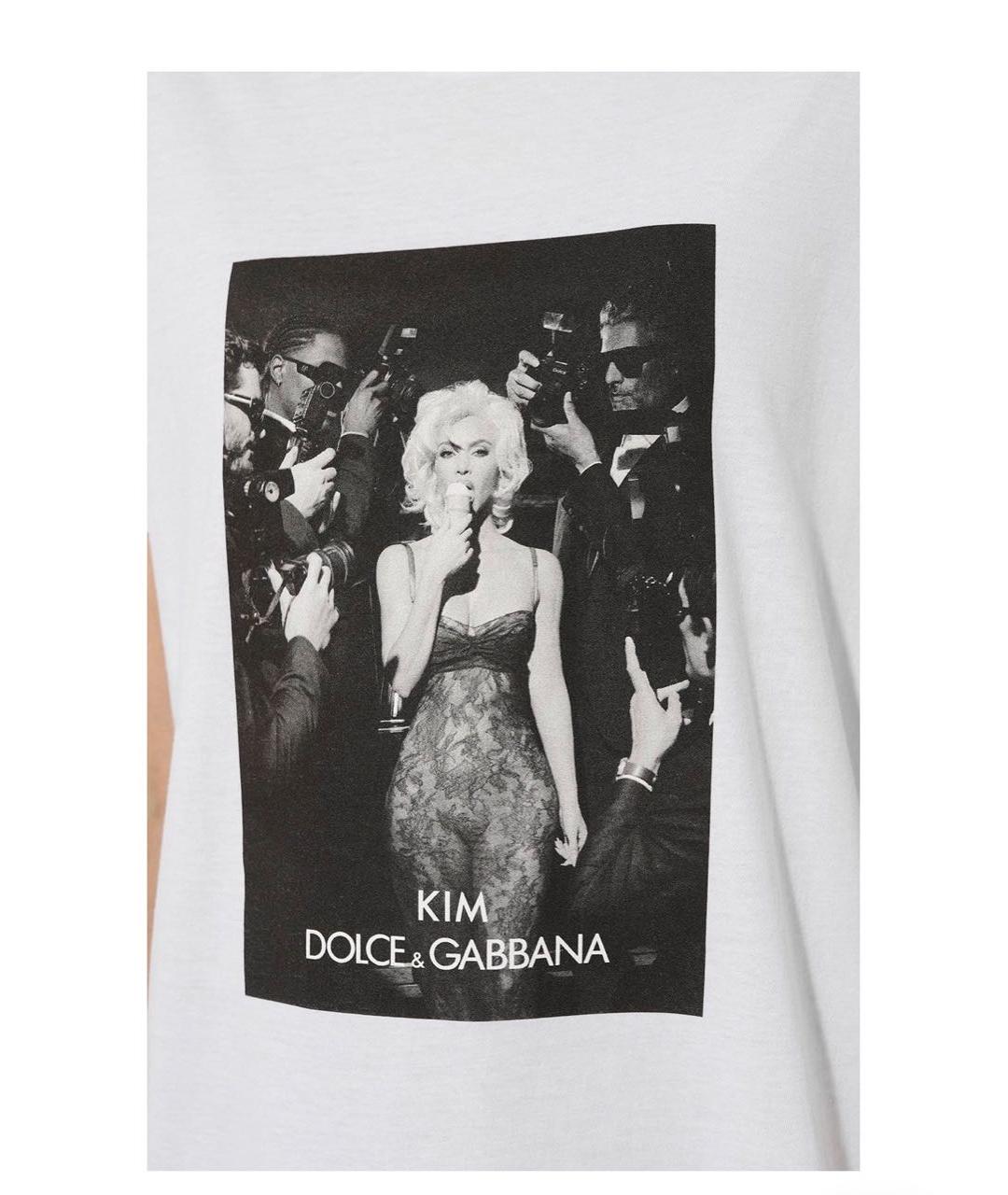 DOLCE&GABBANA Белая хлопковая футболка, фото 4