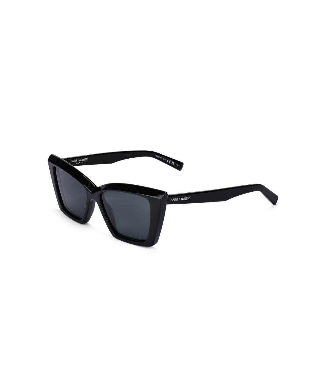 SAINT LAURENT Черные пластиковые солнцезащитные очки, фото 1